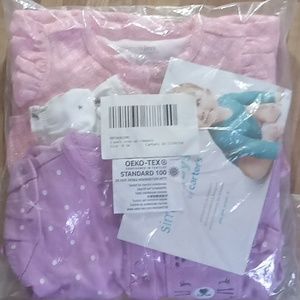 Carters Simple Joy's baby girls 0-3m 3pk snap up rompers